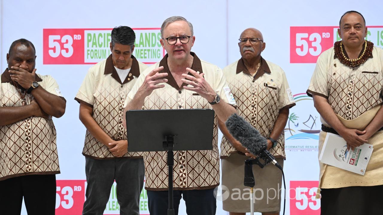 Press conference at Pacific Islands Forum Leaders Meeting in Tonga