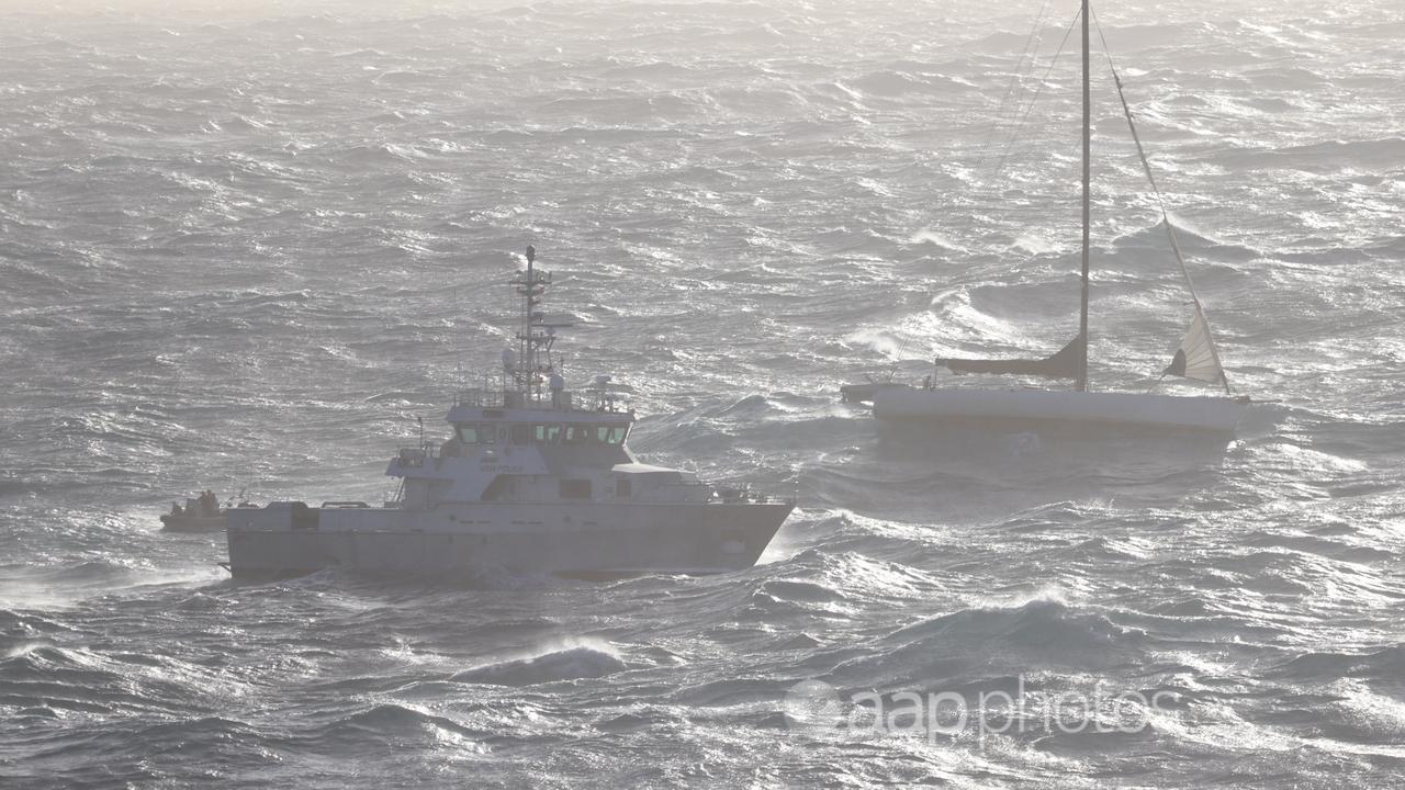 Choppy conditions made the rescue difficult.