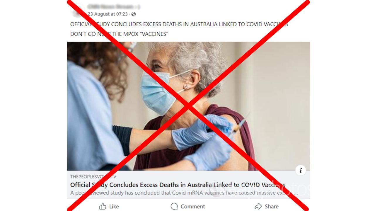 Facebook post sharing People's Voice article linking vaccines to death