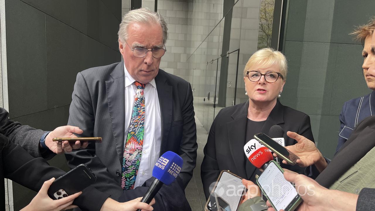 Lawyer Martin Bennett and his client Senator Linda Reynolds.