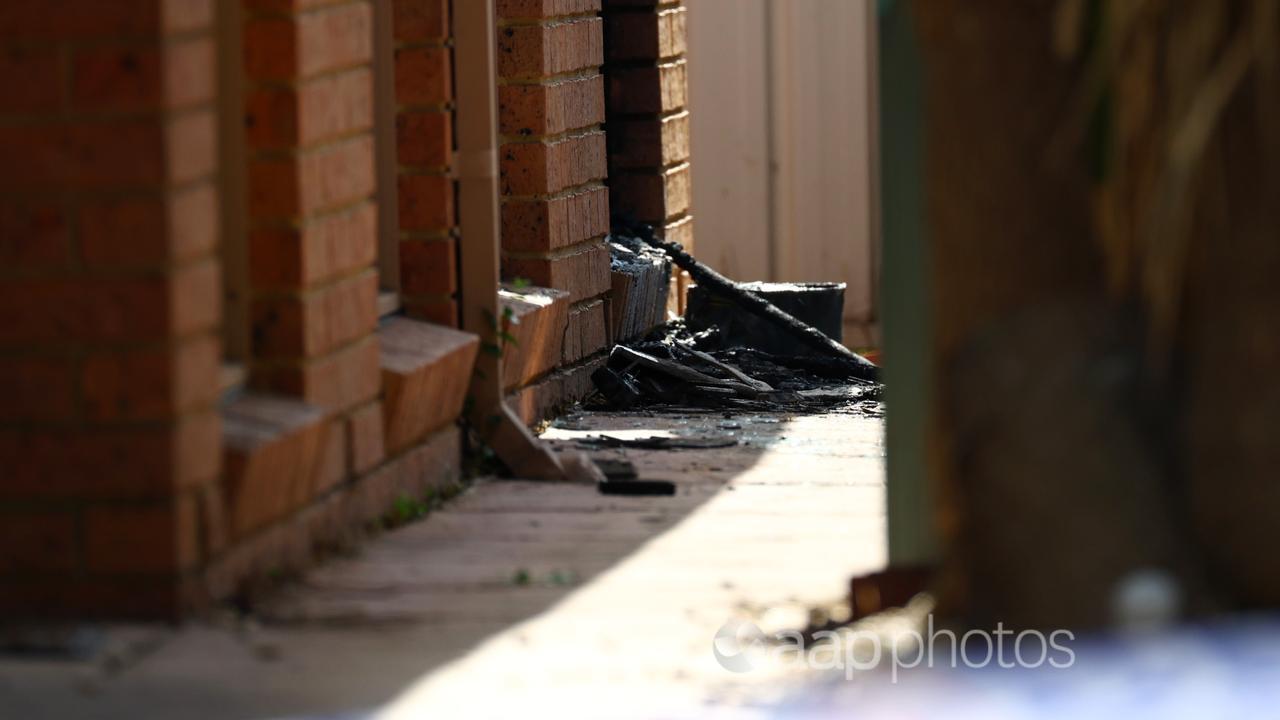 Fire debris at a Melbourne house fire.