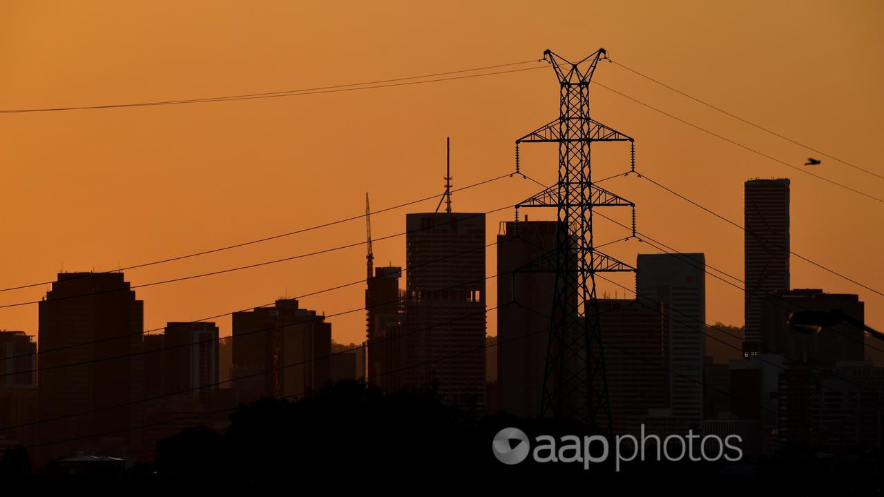 Electricity transmission tower in Brisbane.