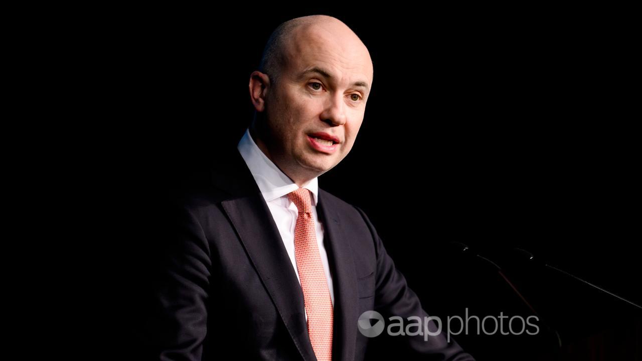 Matt Kean standing at a podium at the Australian Clean Energy Summit