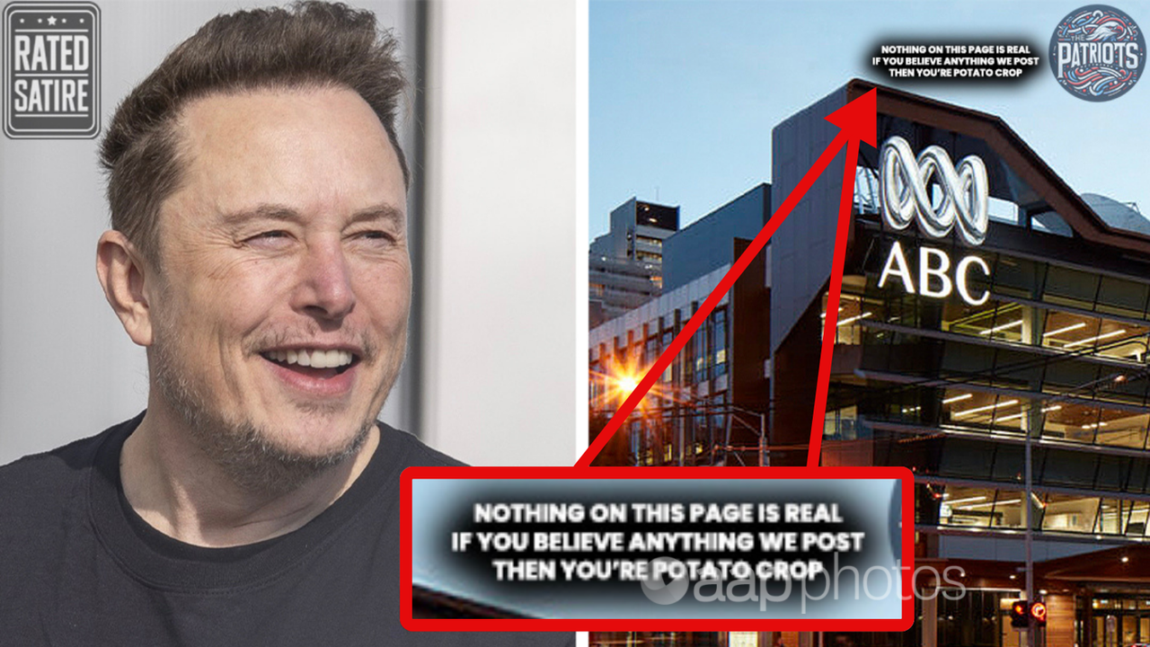 Elon Musk and ABC offices imagery used in satirical story