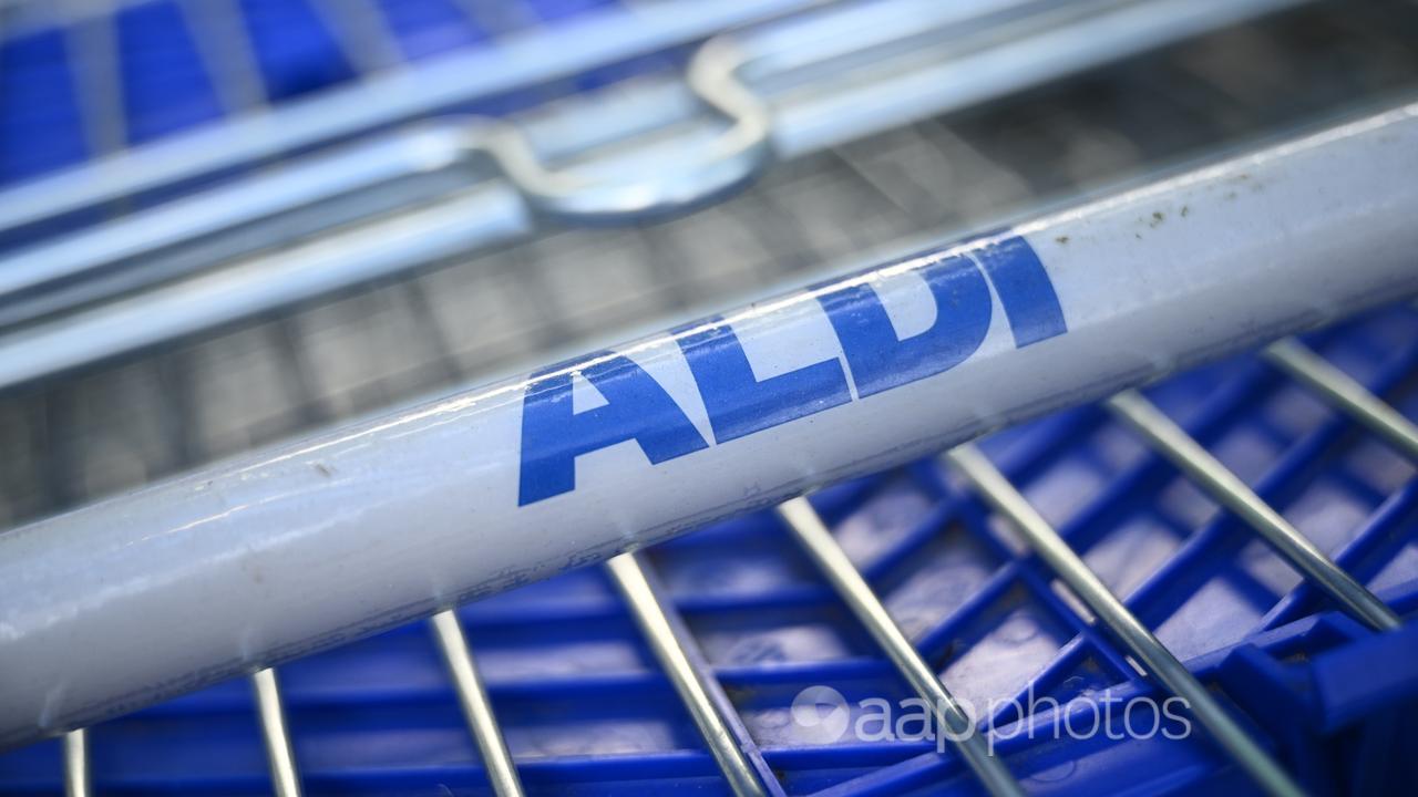 An Aldi shopping trolley