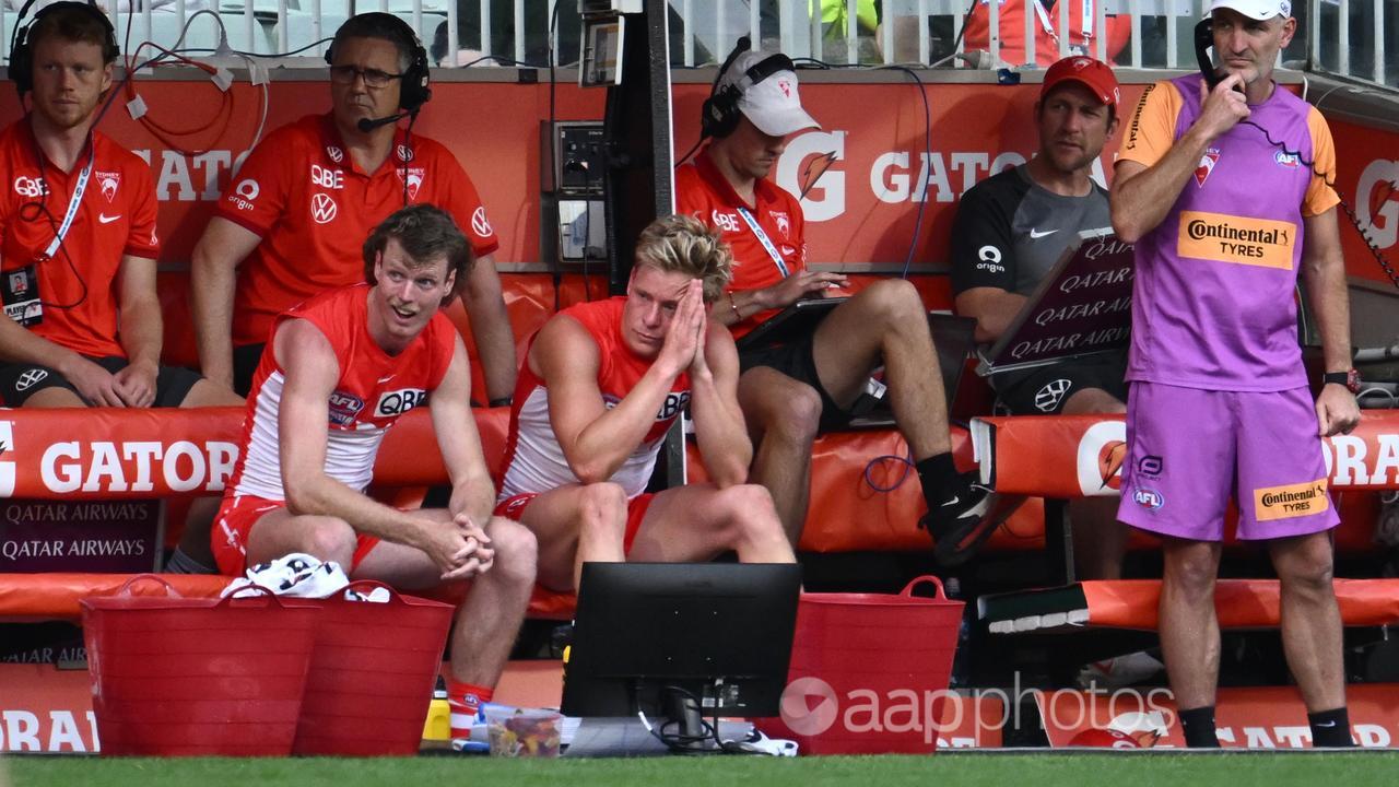 Sydney's Nick Blakey (left) and Isaac Heeney.