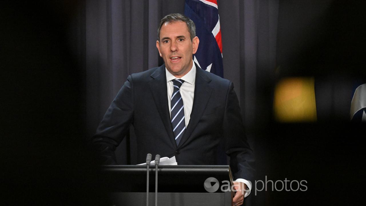 Treasurer Jim Chalmers at a press conference