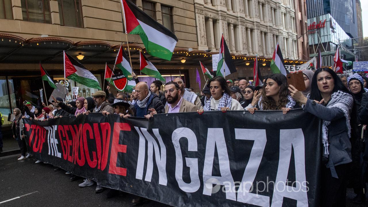 A pro-Palestinian rally in Sydney.