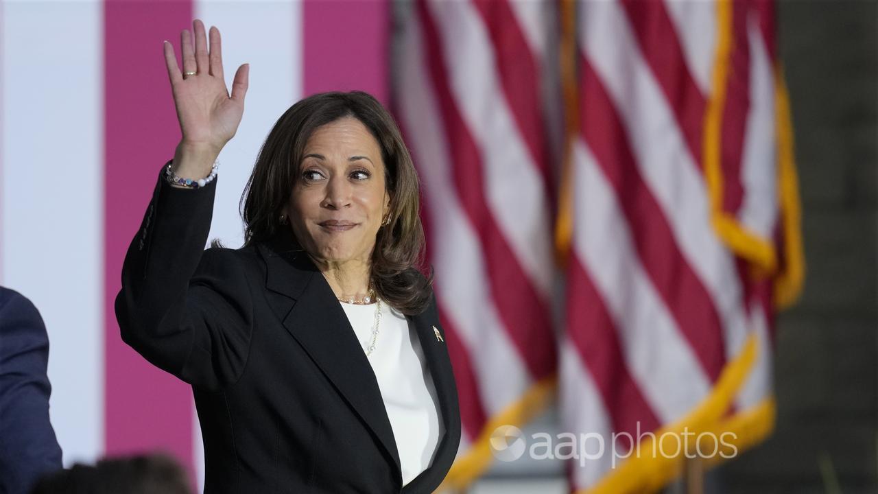 Democratic presidential nominee Kamala Harris at a campaign rally.