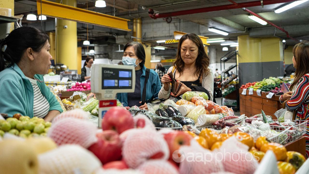 Shopping at Paddy's Market in Sydney