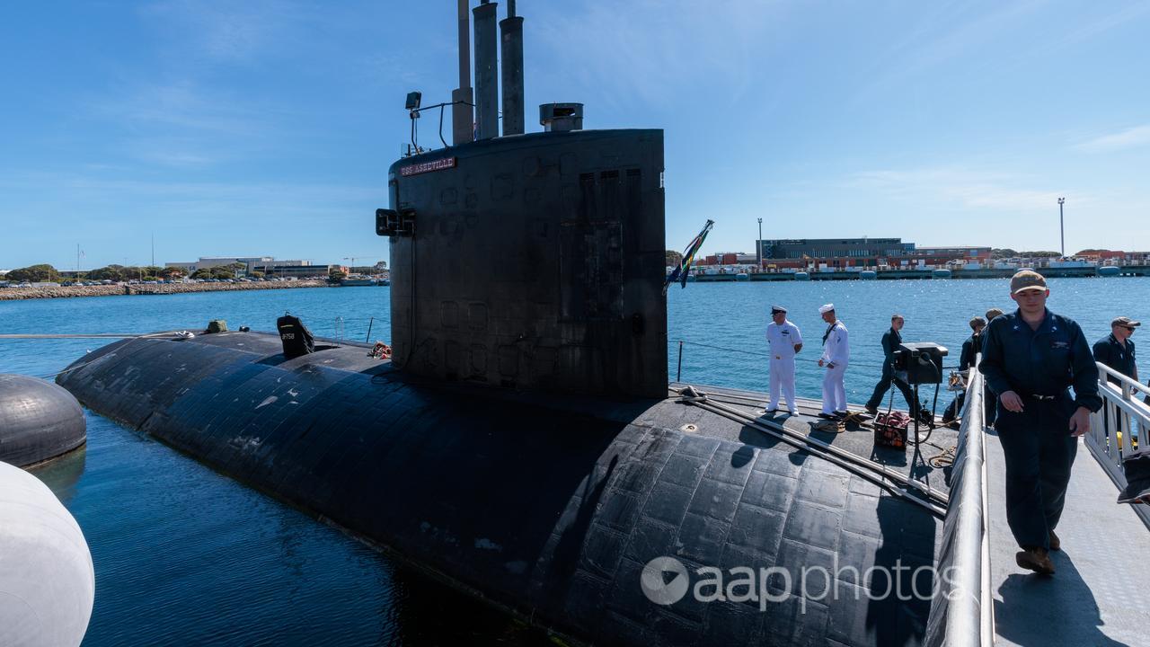 A US nuclear powered submarine at HMAS Stirling (file image)