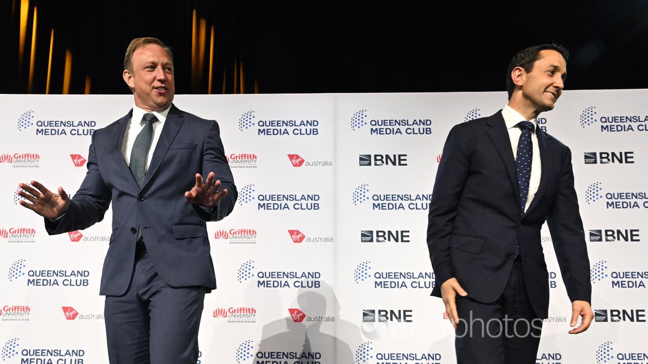 Queensland Premier Steven Miles and Opposition Leader David Crisafulli