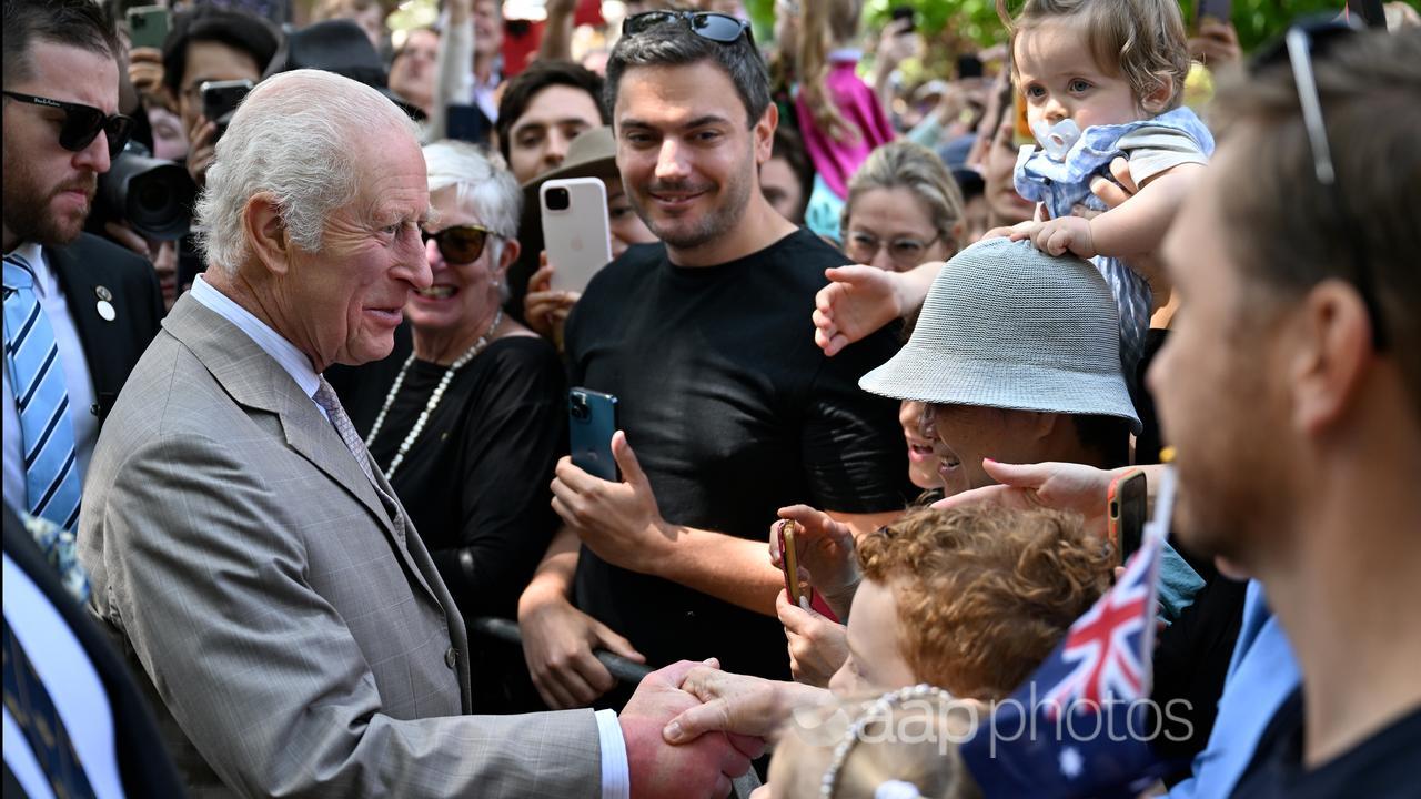 King Charles outside Sydney church service