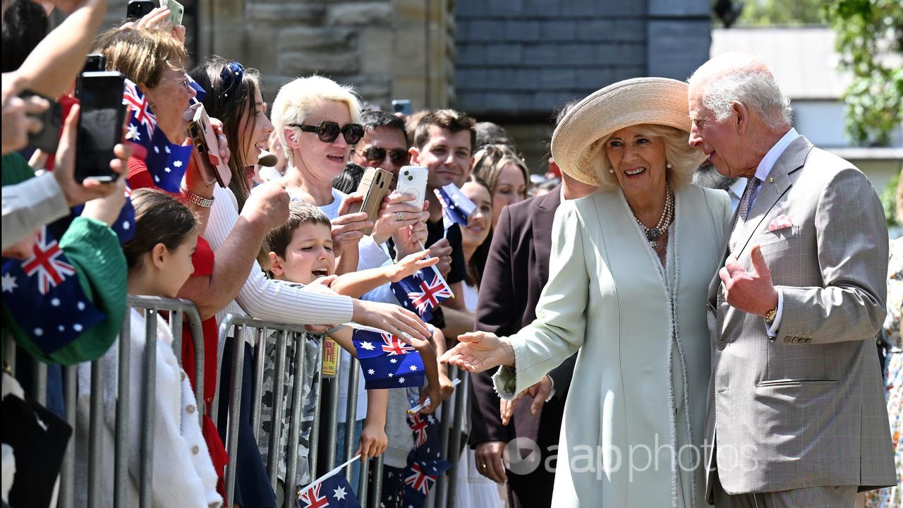 King Charles and Queen Camilla at church service