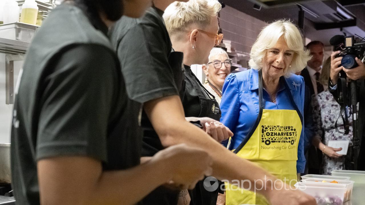 Queen Camilla during a visit Refettorio OzHarvest in Sydney