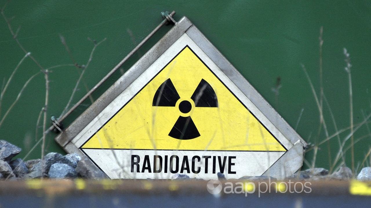 A radioactive sign