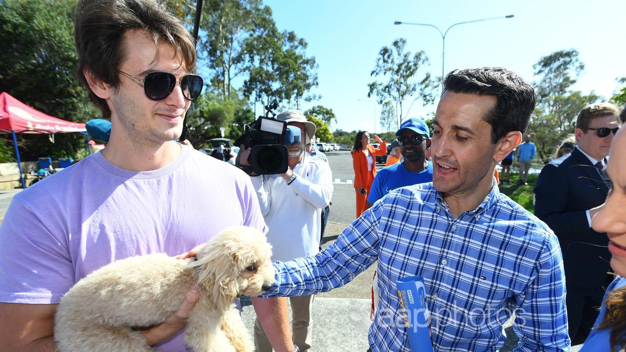 David Crisafulli at a polling booth in Nerang on the Gold Coast