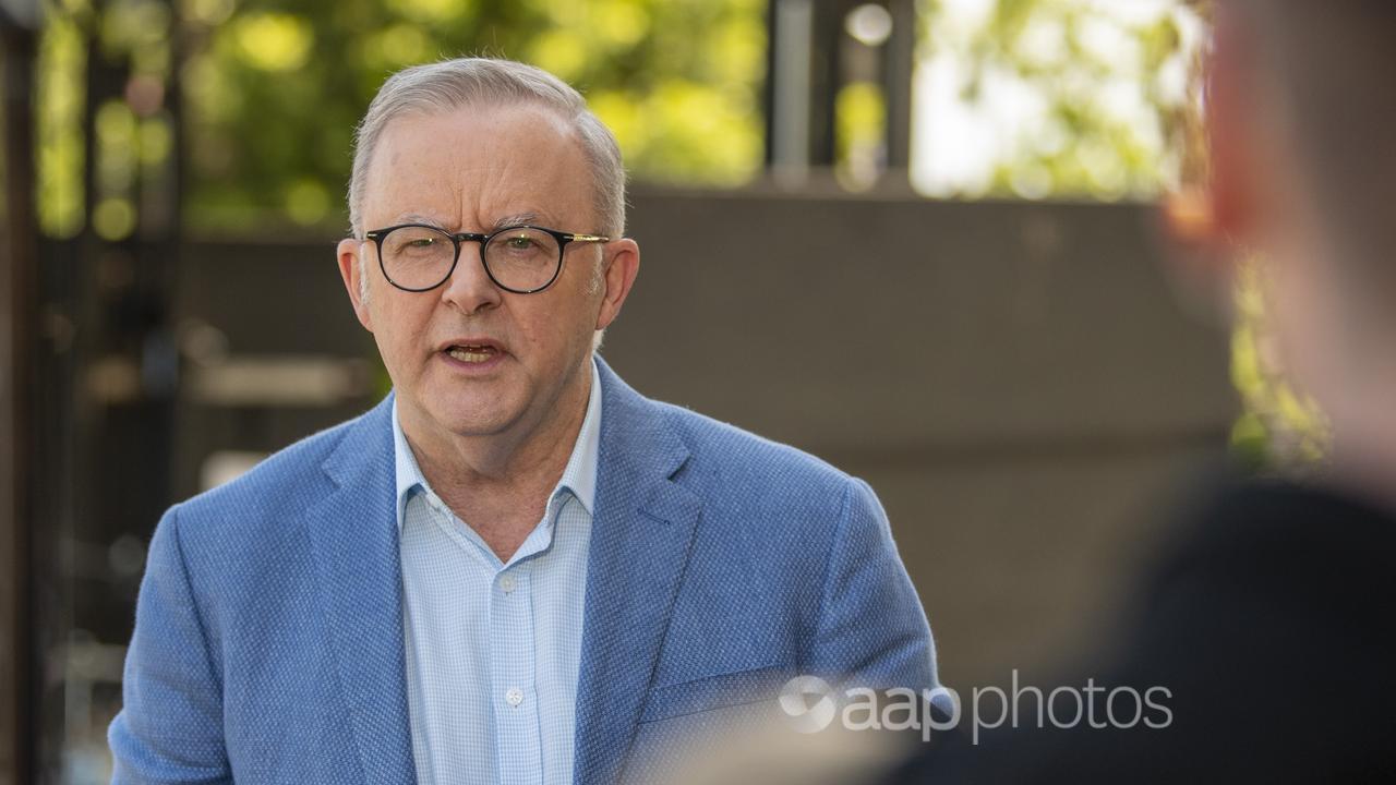 Prime Minister Anthony Albanese speaks to media