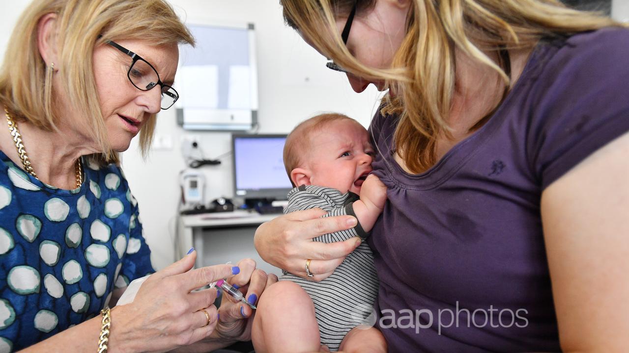 Baby getting a vaccination