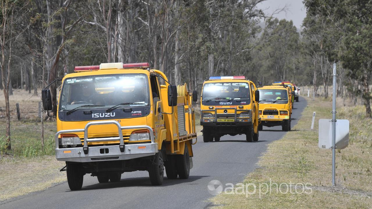 Queensland rural fire service trucks (file image)