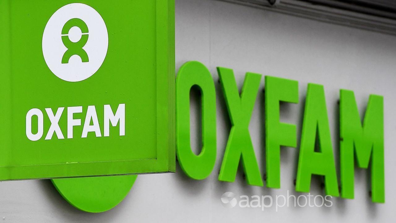 Oxfam logo and sign