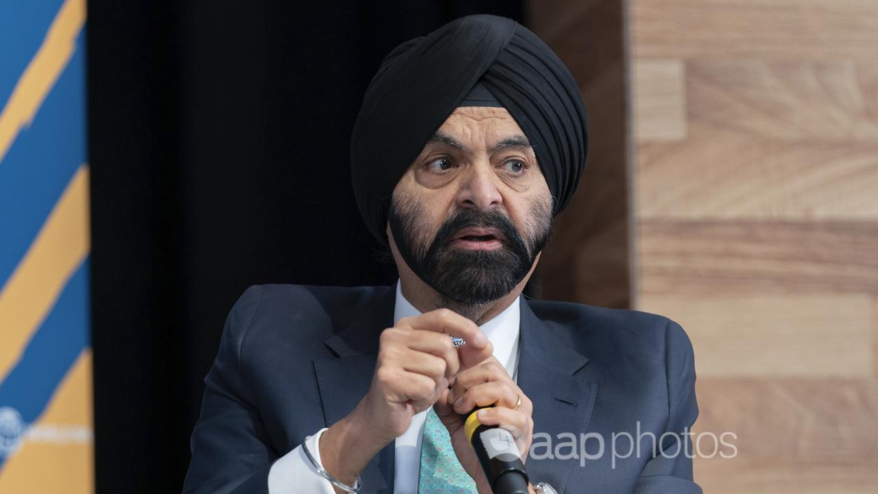 World Bank President Ajay Banga speaks during a forum.