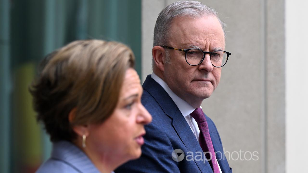 Anthony Albanese and Communications Minister Michelle Rowland.