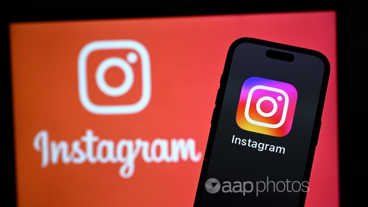 The logo of social media app Instagram.