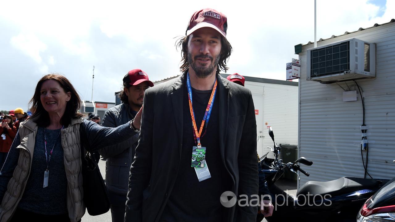 Keanu Reeves leaves the pits at the 2016 Australian MotoGP