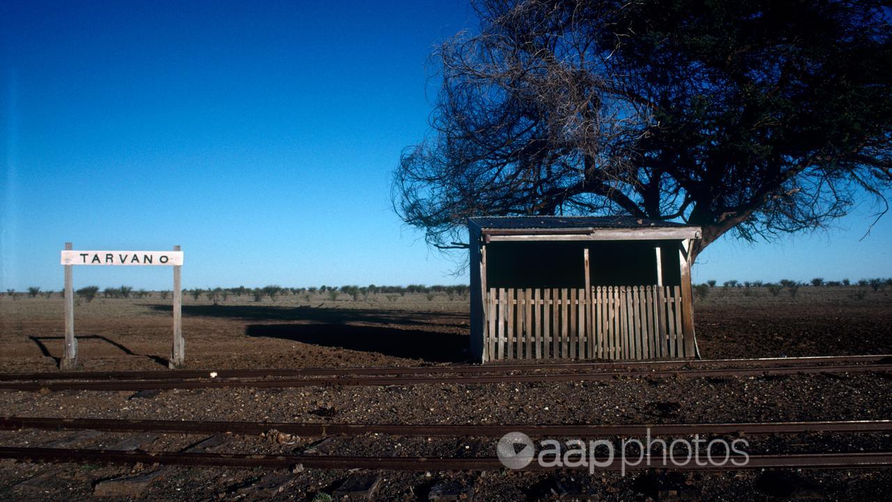 An empty Tarvano train station in central Queensland