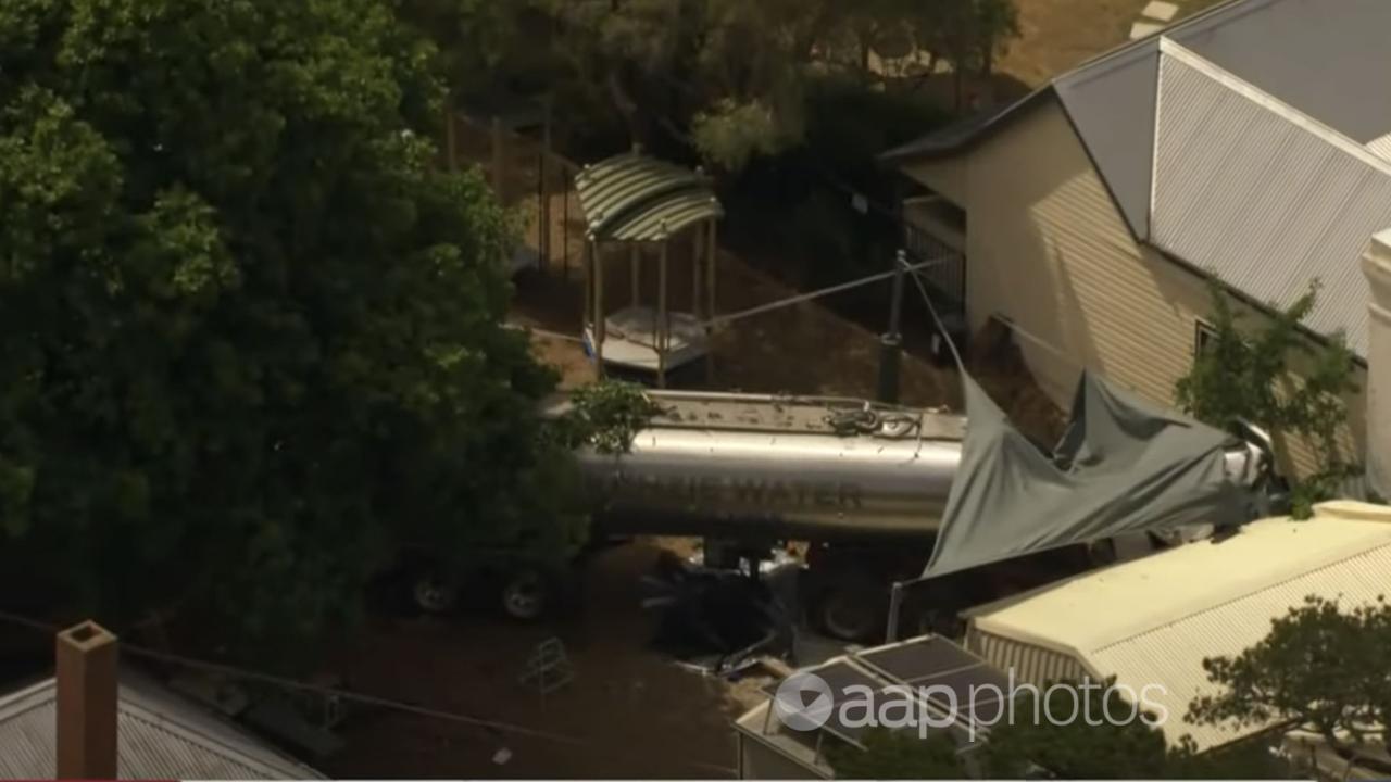 Truck crash into kindergarten