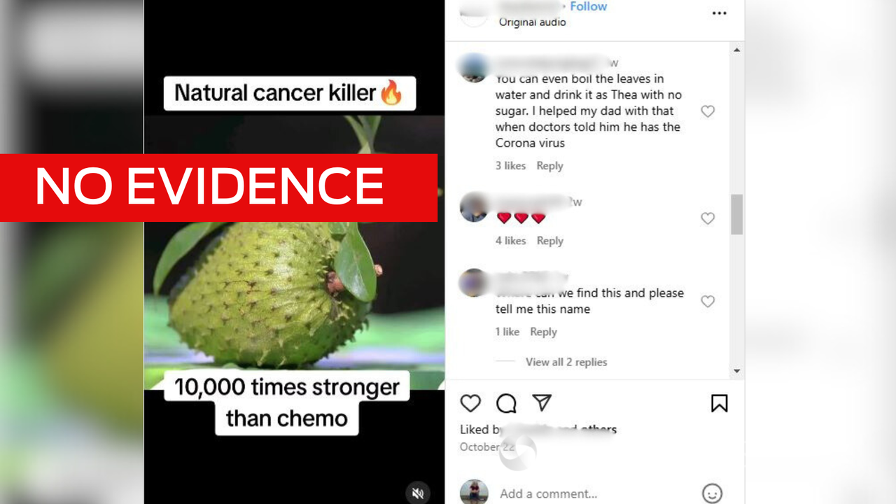 Misleading claims made on social media about the  benefits of soursop.