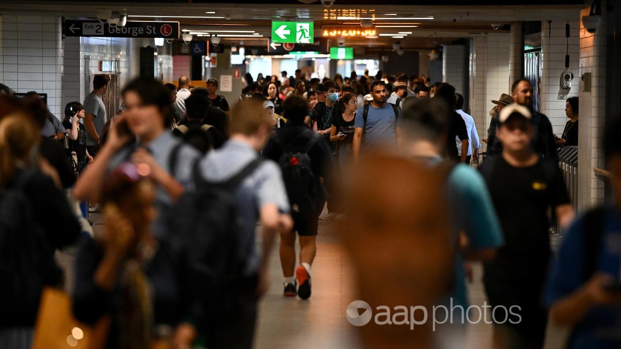 Sydney train commuters