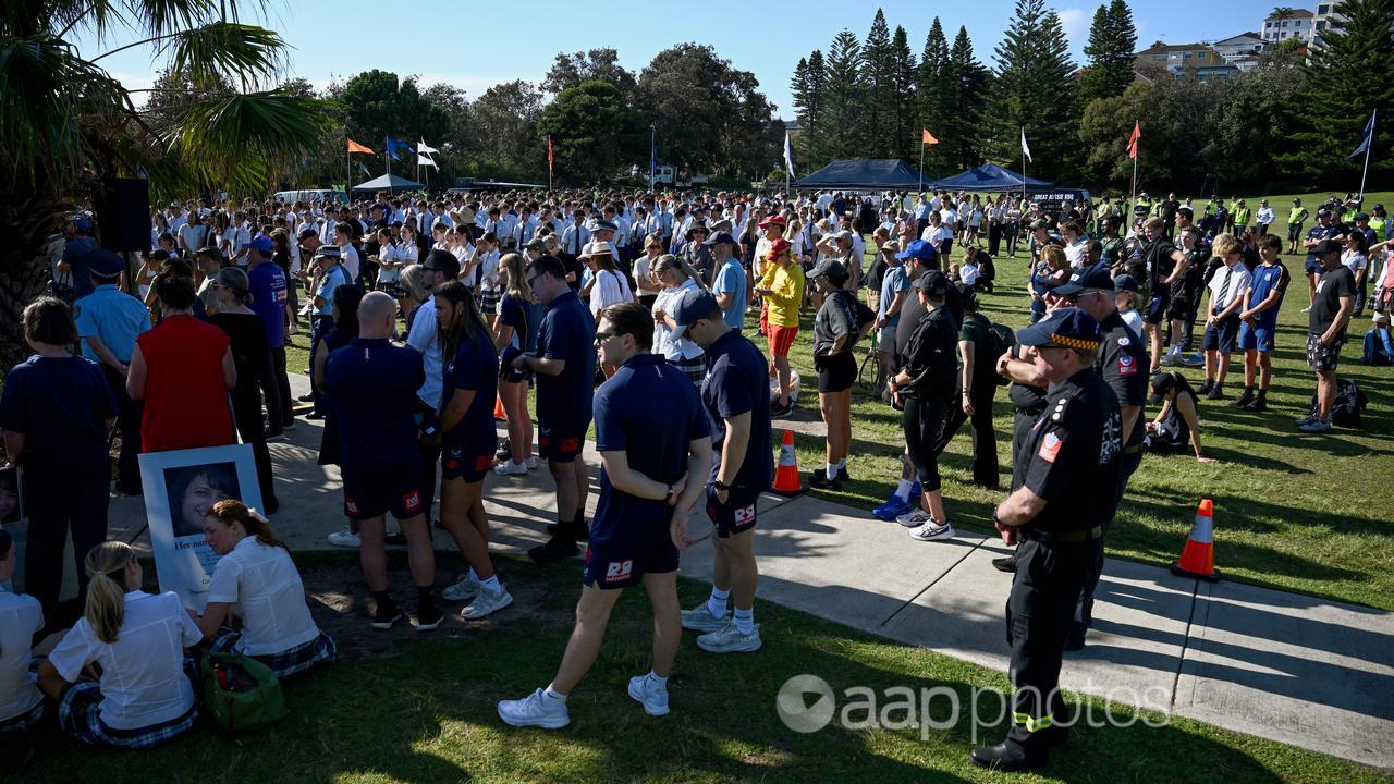 Schoolchildren at the Step Out Speak Out march in Sydney.