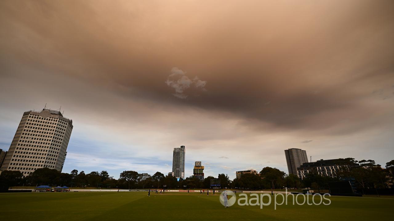 Bushfire smoke over Melbourne