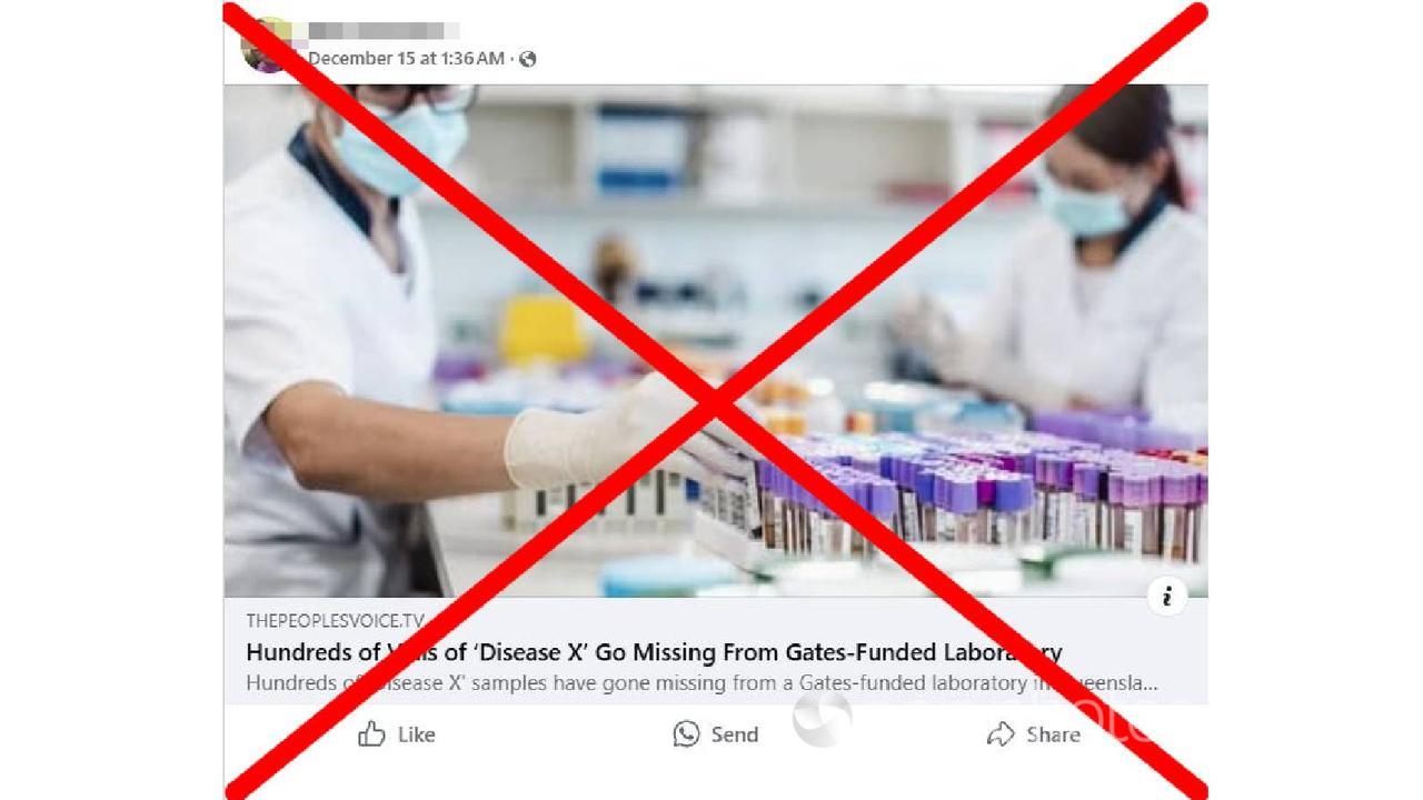 Screenshot of a post spreading misinformation about 'Disease X'