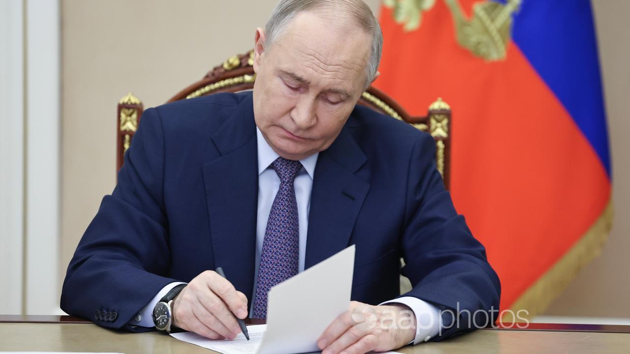 Vladimir Putin at the Kremlin in Moscow.