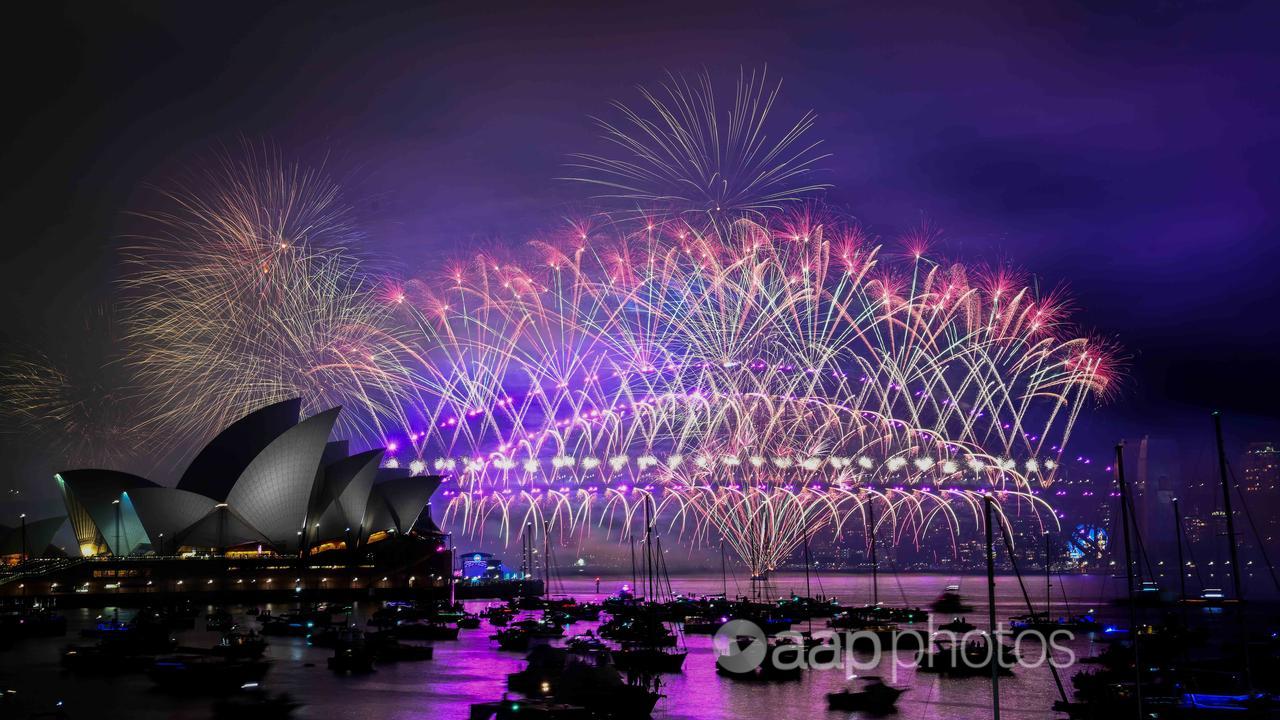 Fireworks are seen over the Sydney Opera House and Harbour Bridge