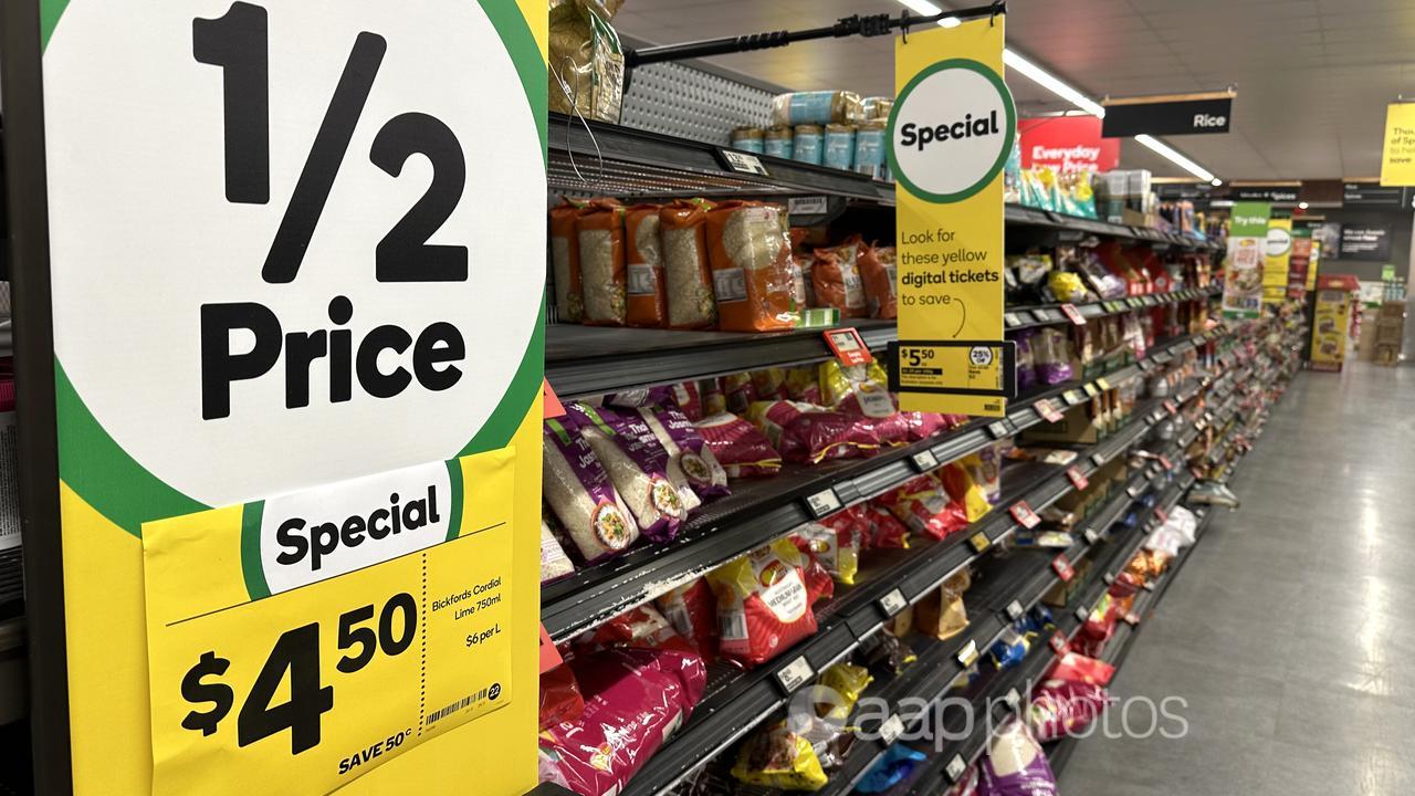 A grocery aisle full of products (file image)