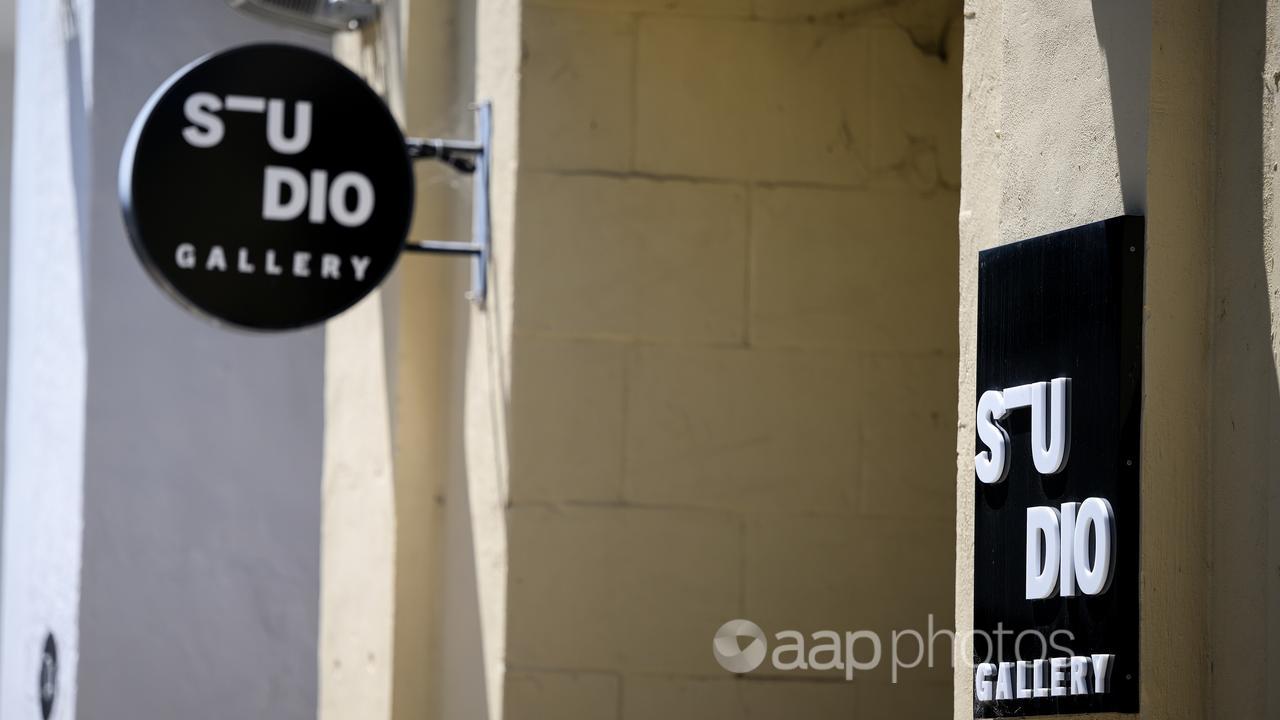 External signage at a Studio Gallery shop.