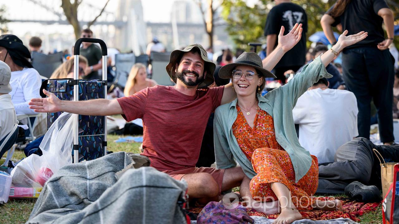 People celebrate New Year's Eve