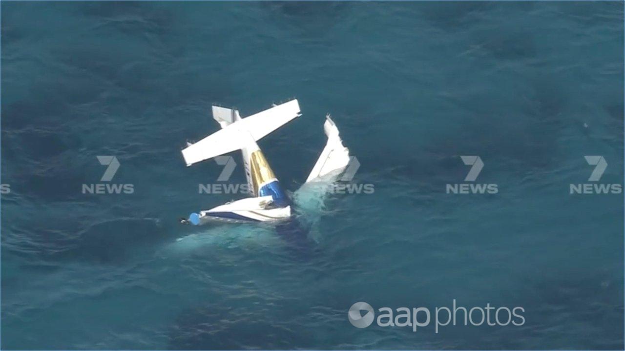 Perth's Channel 7 captured this picture of the plane after it crashed.