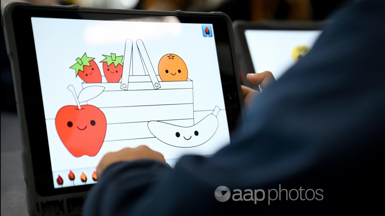 Child using iPad