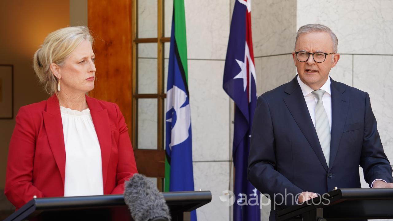 Finance Minister Katy Gallagher and Prime Minister Anthony Albanese