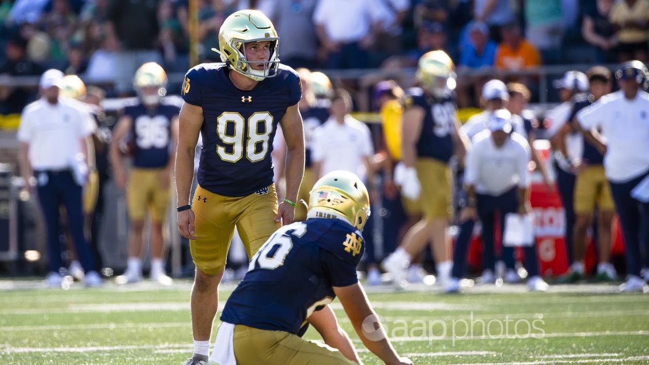 Notre Dame kicker Mitch Jeter