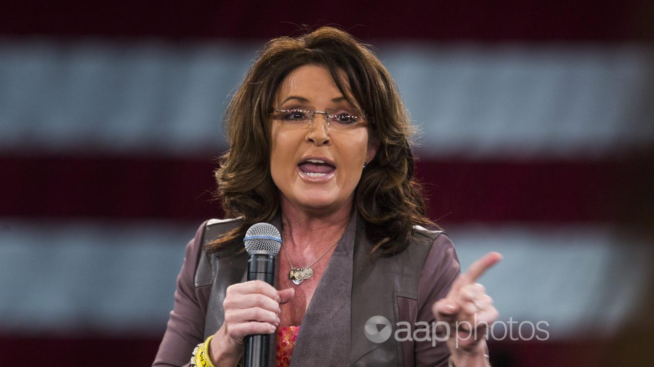 Sarah Palin speaking at a campaign event.