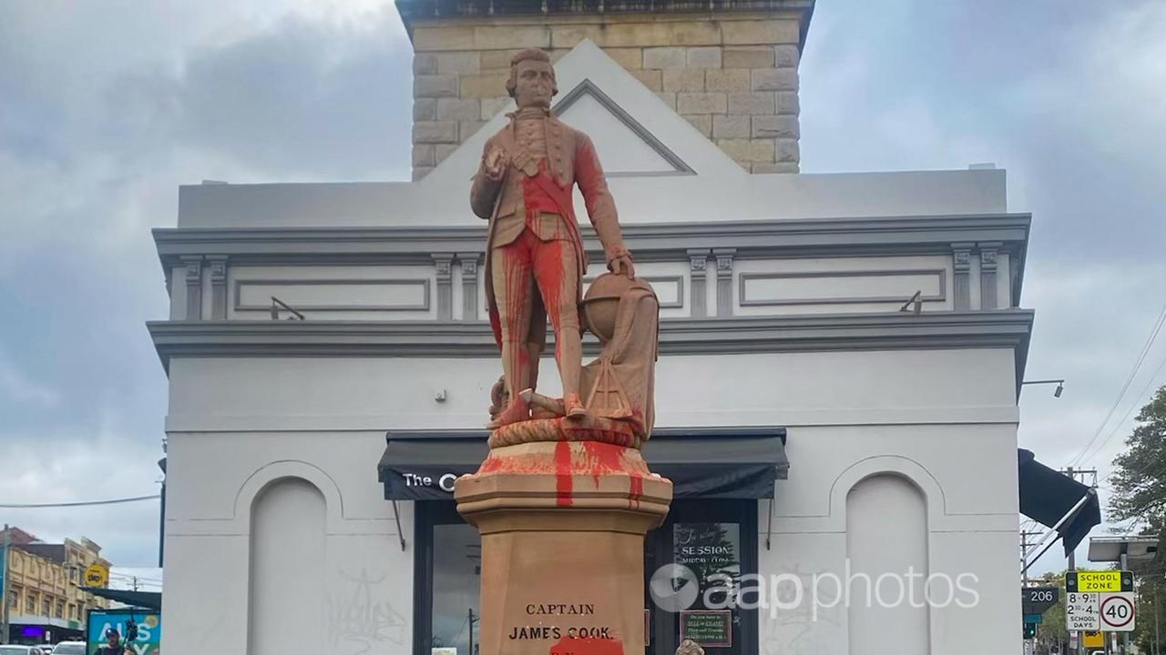 A statue of British explorer and naval captain James Cook